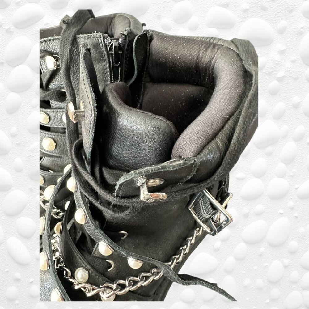 Design Lab Pearl/Chain Boots Size 8 NWT original box - Picture 11 of 13